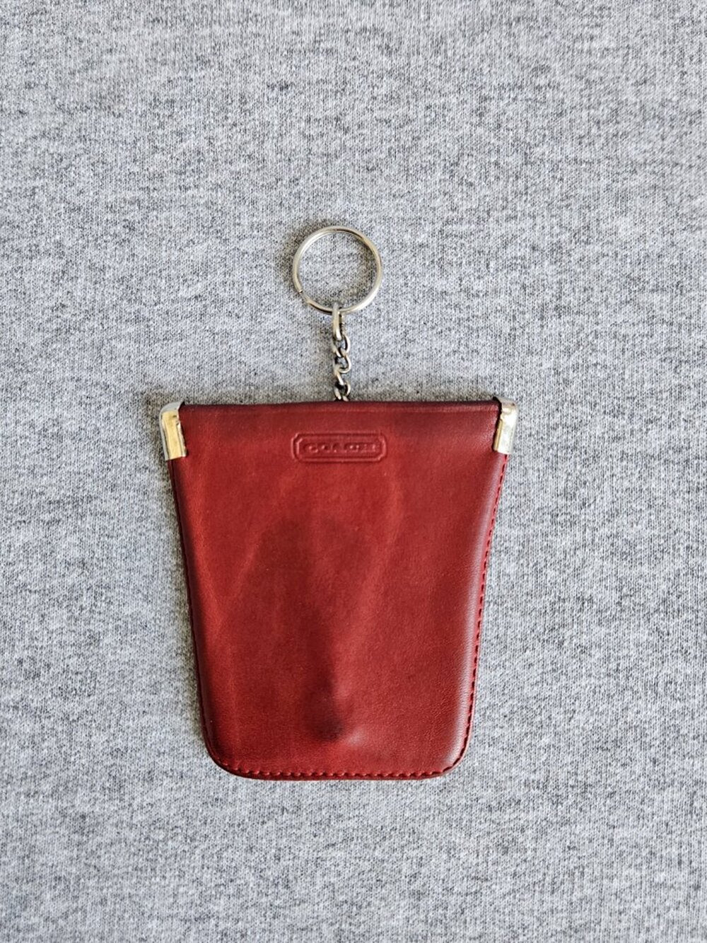 Coach Vintage Skinny Wallet Case Leather Bag Pouch & Squeeze Key Coin Bag Charm - Picture 9 of 12